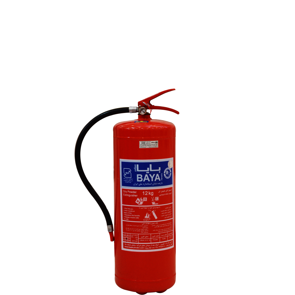 کپسول آتش نشانی پودر و گاز 12 کیلویی بایا